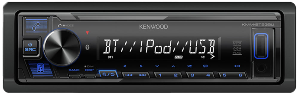Kenwood KMM-BT232U Single-DIN Digital Multimedia Receiver with Bluetooth