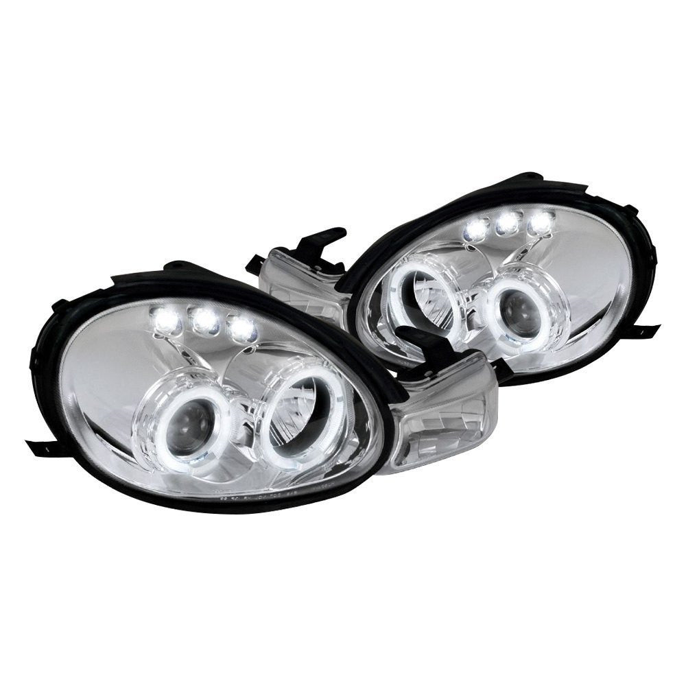 Spec-D 00-02 Dodge Neon Halo Projector Headlights Chrome