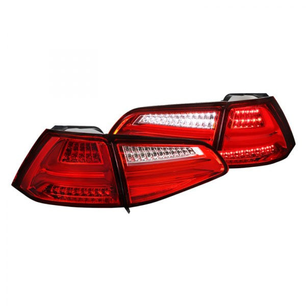 Spec-D 15-17 VW Golf GTI LED Tail Lights Chrome/Red