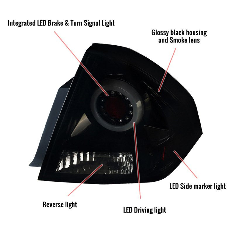 Spec-D 06-16 Chevy Impala LED Tail Lights Glossy Black/Smoked