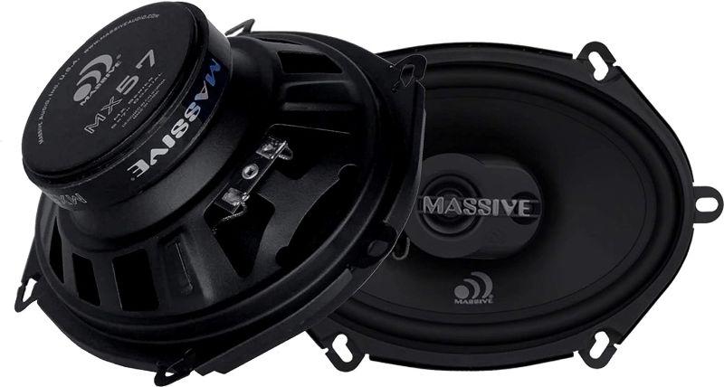 Massive Audio MX57-5X7 / 6x8, 50 Watts RMS, MX Series Coaxial Speakers, 13mm Dome Ferro Fluid Tweeters, 1 “ High Temp Voice Coils, 12dB Crossovers, 4 Ohm (Sold AS Pair)