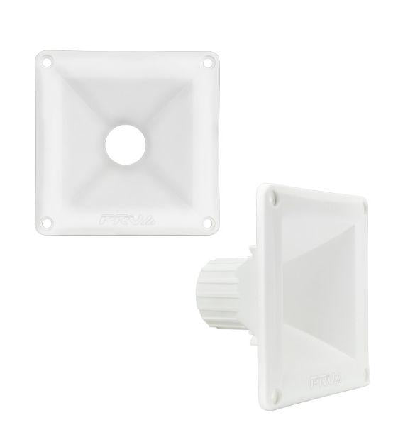 PRV AUDIO 1 Inch Exit Waveguide WG11-25 White Non-resonant Reinforced Plastic Construction (ABS) Screw On Exponential Horn for 1 In Compression Drivers