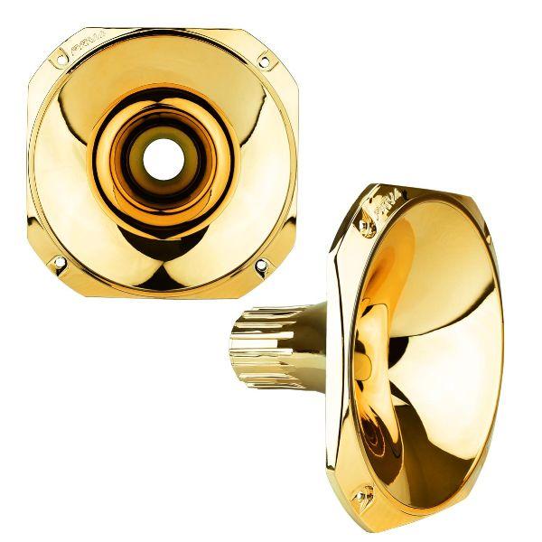 PRV AUDIO WGP14-25 GOLD-S - 1” Exit Horn Screw-On Waveguide - Gold Short ABS Wave Guide - 45° x 45° Nominal Coverage - Slim Profile Waveguide (Single)