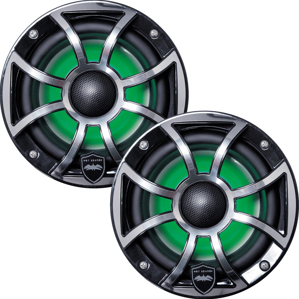 Wet Sounds REVO 6-XSB-SS 6.5 Inch Marine LED Speakers & Roll Cage Enclosures (1.75