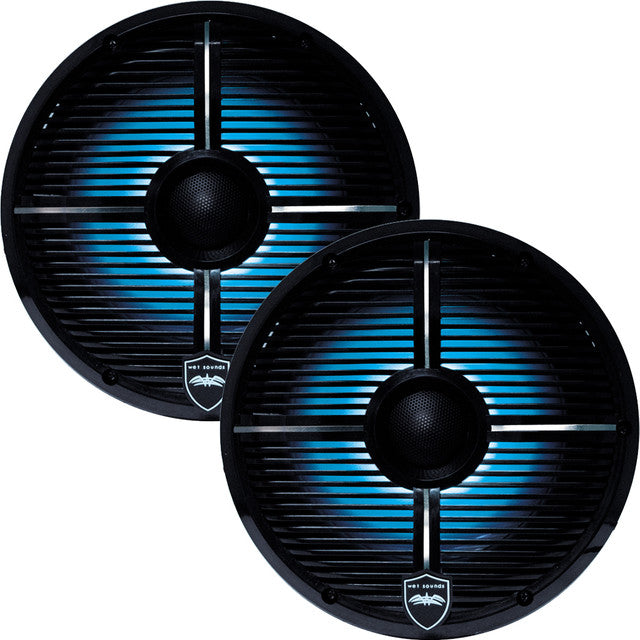 Wet Sounds REVO 6-XWB Black 6.5 Inch Marine LED Speakers & Roll Cage Enclosures (1.75
