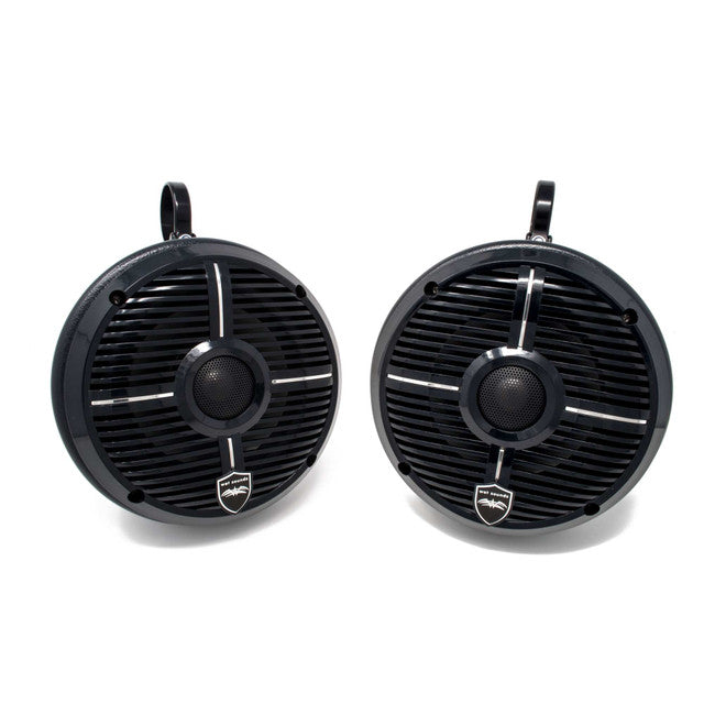 Wet Sounds REVO 6-XWB Black 6.5 Inch Marine LED Speakers & Roll Cage Enclosures (1.75