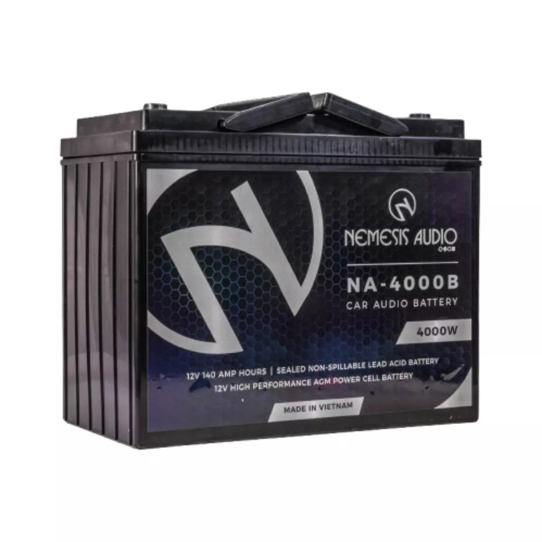 Nemesis Audio NA-4000B 4000W 12V 140AH Car Audio AGM Power Cell Battery
