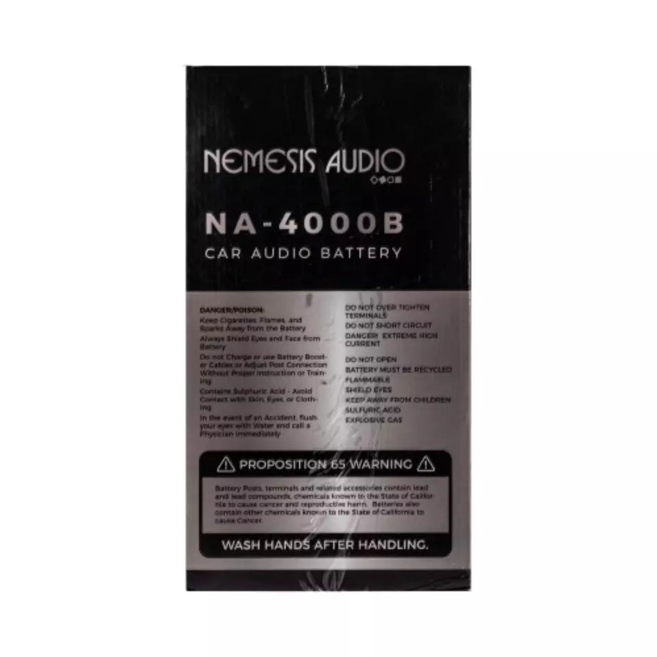 Nemesis Audio NA-4000B 4000W 12V 140AH Car Audio AGM Power Cell Battery