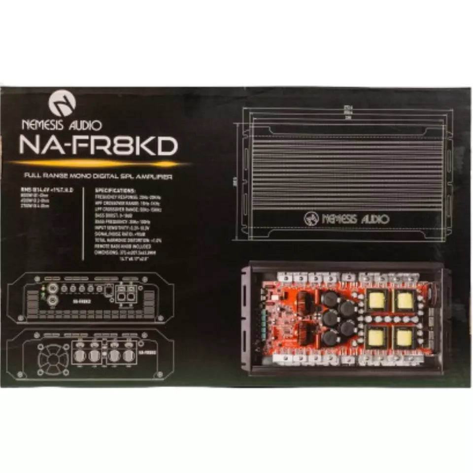 Nemesis Audio NA-FR8KD Monoblock 8000 RMS Class-D Full Range Digital Amplifier