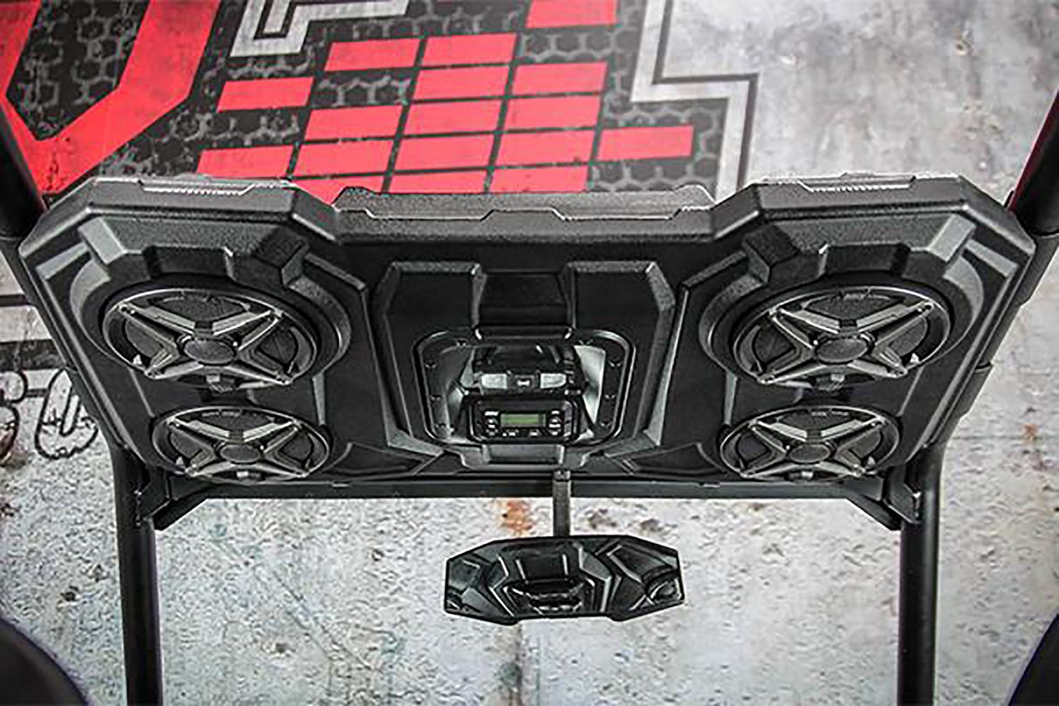 SSV Works WP3-RZ3O65 Polaris RZR 1000 2 and 4 seat Bluetooth 4 Speaker Overhead Weather proof Audio System