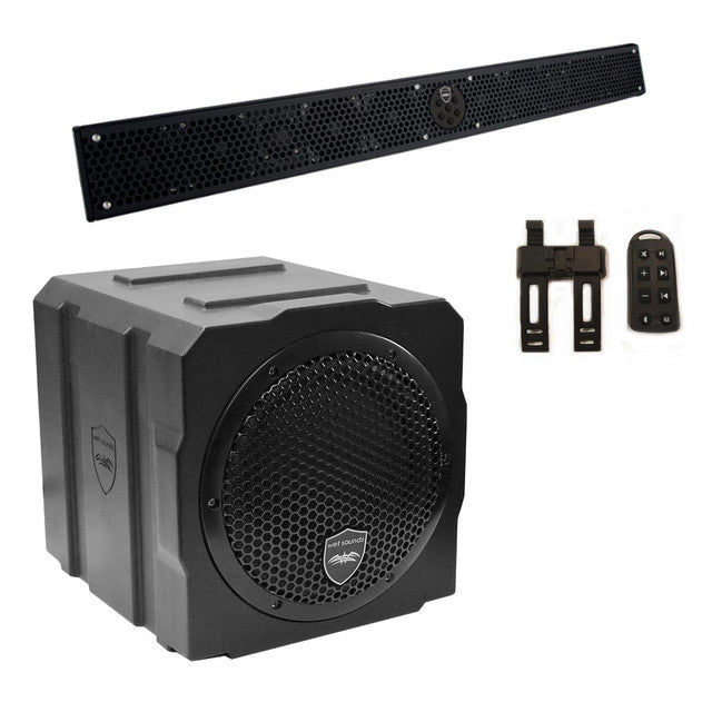 Wet Sounds Package - Black Stealth 10 Ultra HD Sound Bar w/ Remote and AS-8 8