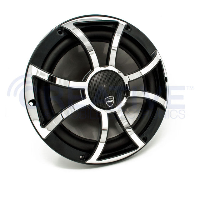 Wet Sounds REVO 10CX XS-B-SS Black & Stainless XS Grill 10 Inch Marine High Performance LED Coaxial Speakers (pair)