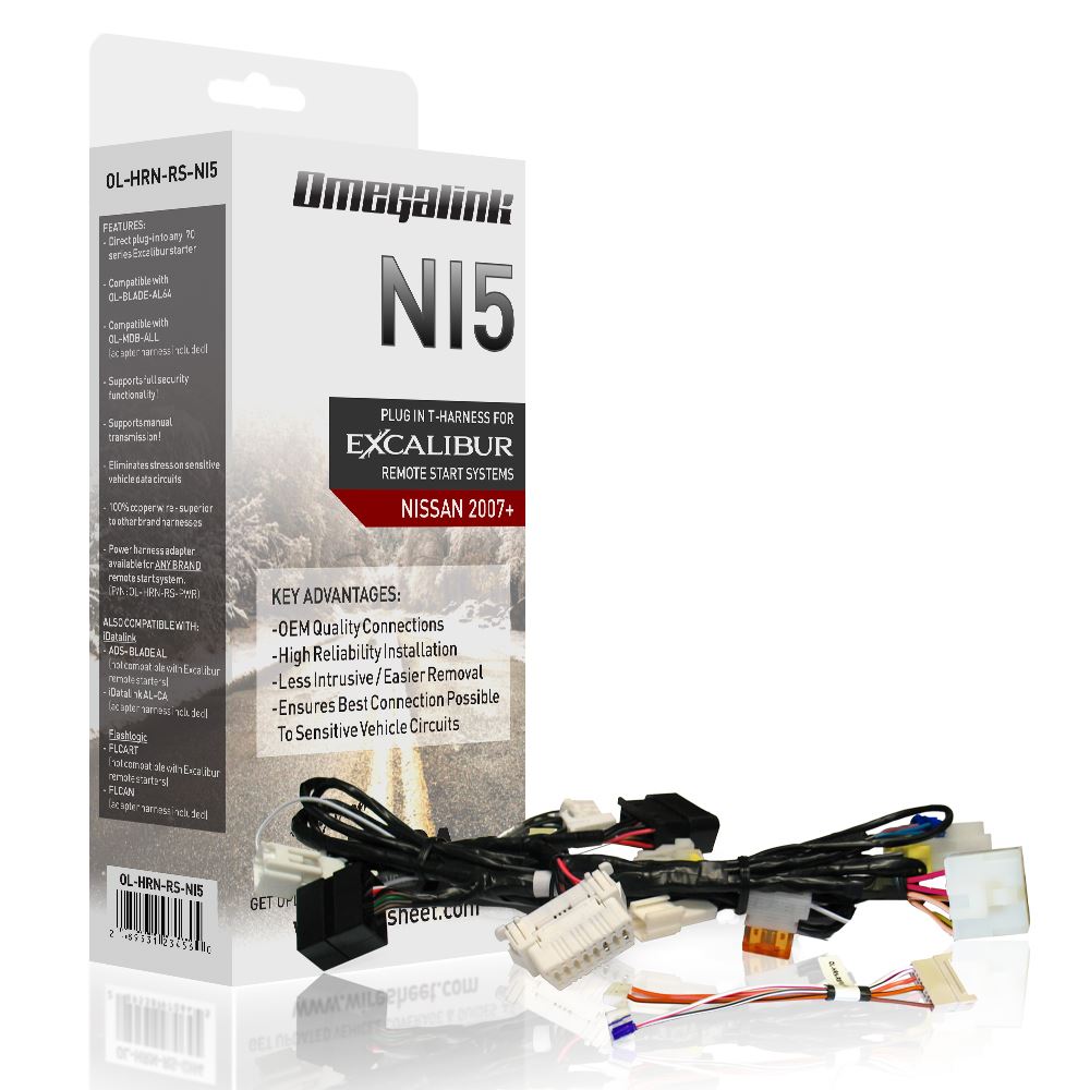 Omegalink OL-HRN-RS-NI5 Plug in T-harness for select Nissan/Infiniti push-to-start models 2007 and up.