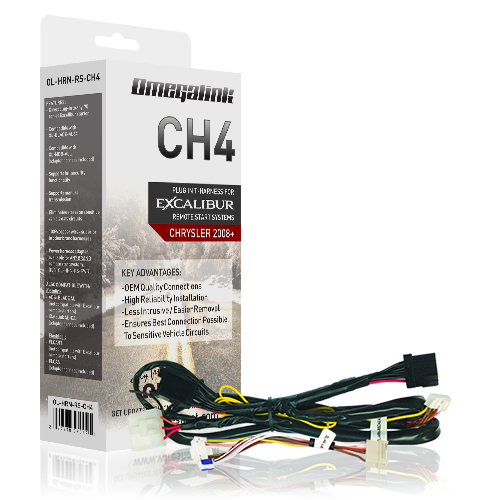 Omegalink OL-HRN-RS-CH4 Plug in T-harness for Chrysler Group vehicles from 2008 and up, including TipStart.