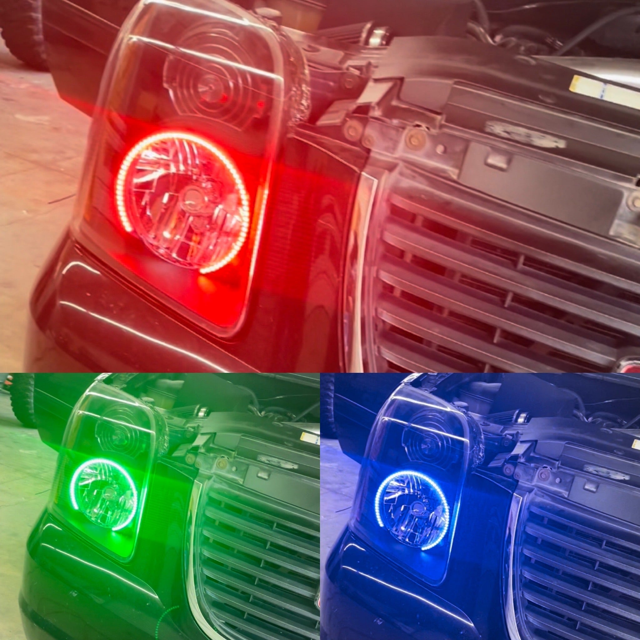 2007 - 2013 GMC Yukon Headlights with RGB Color Changing Halos Pre-Built Headlights Assemby