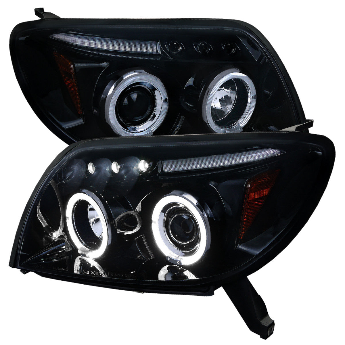 Spec-D 03-05 4Runner Halo LED Projector Headlights Black/Smoked