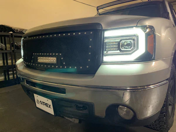 AlphaRex 07-13 GMC Sierra LUXX-Series LED Projector Headlights Jet Black