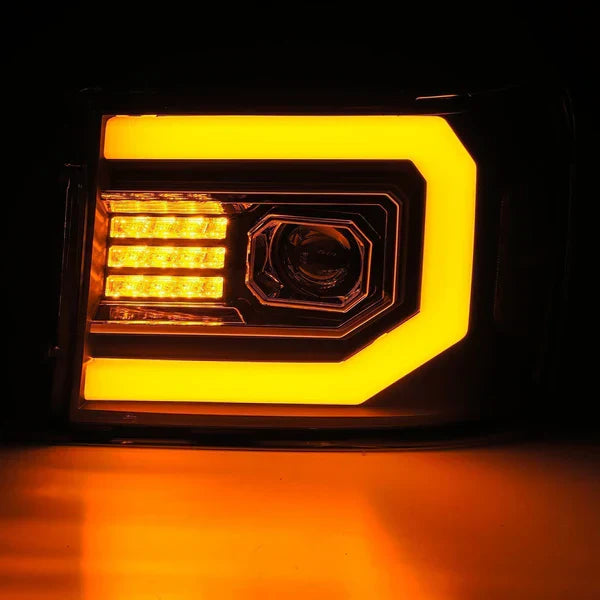 AlphaRex 07-13 GMC Sierra LUXX-Series LED Projector Headlights Jet Black