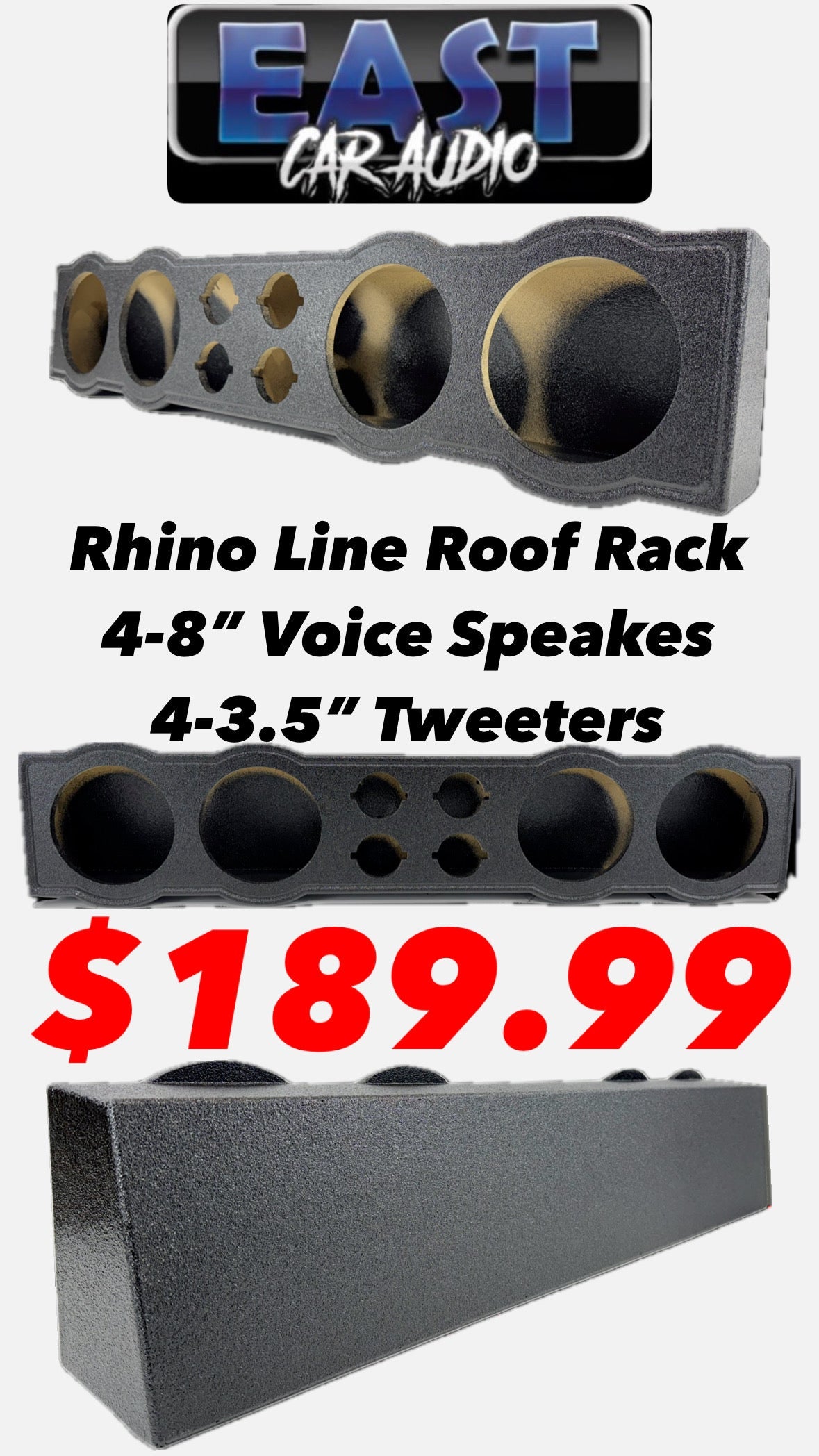 Rhino lined roof rack for indoor out door car or truck. Be heard a block away Chevy. GMC, Ford or Ram Single Cab, EXT Cab & Crew Cab Truck