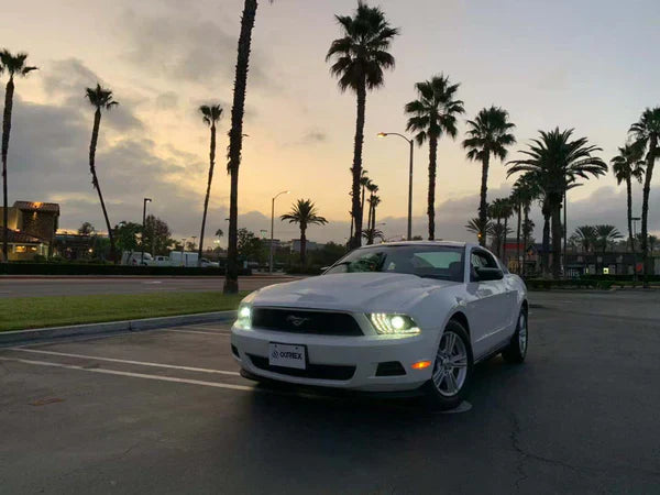 AlphaRex 10-12 Ford Mustang LUXX-Series LED Projector Headlights Alpha-Black