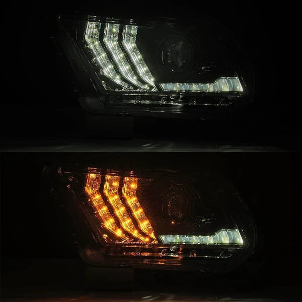 AlphaRex 10-12 Ford Mustang LUXX-Series LED Projector Headlights Alpha-Black