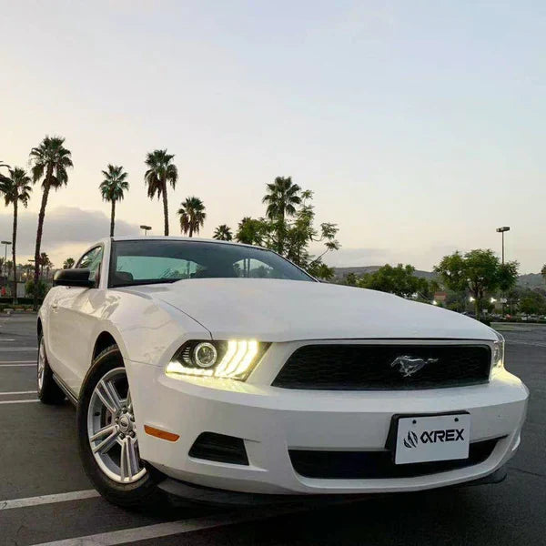 AlphaRex 10-12 Ford Mustang LUXX-Series LED Projector Headlights Alpha-Black