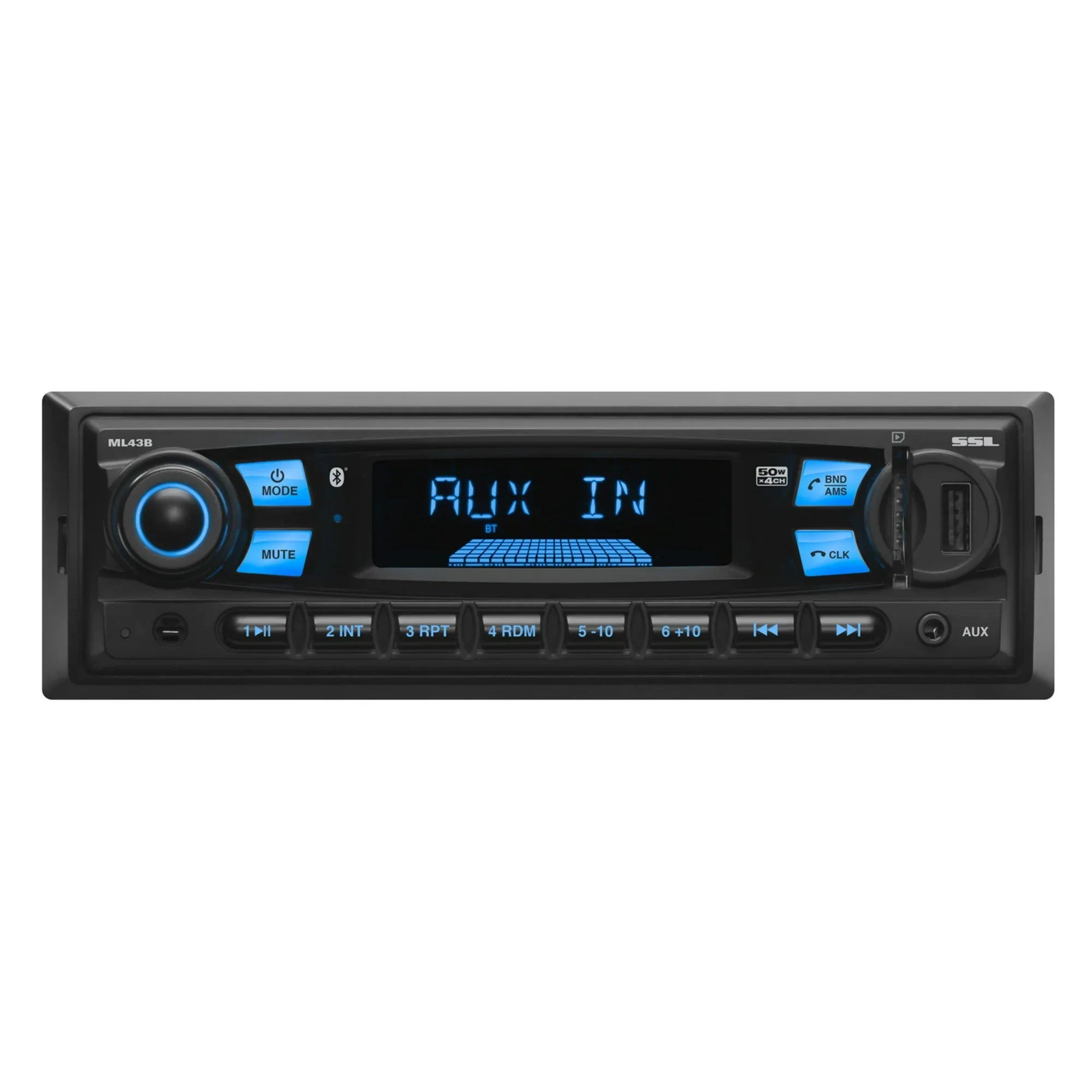 Sound Storm Laboratories ML43B Car Audio Stereo – Single Din, Bluetooth, No CD DVD Player, AM/FM Radio Receiver, Wireless Remote Control