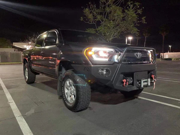 AlphaRex 12-15 Toyota Tacoma PRO-Series Halogen Projector Headlights Black