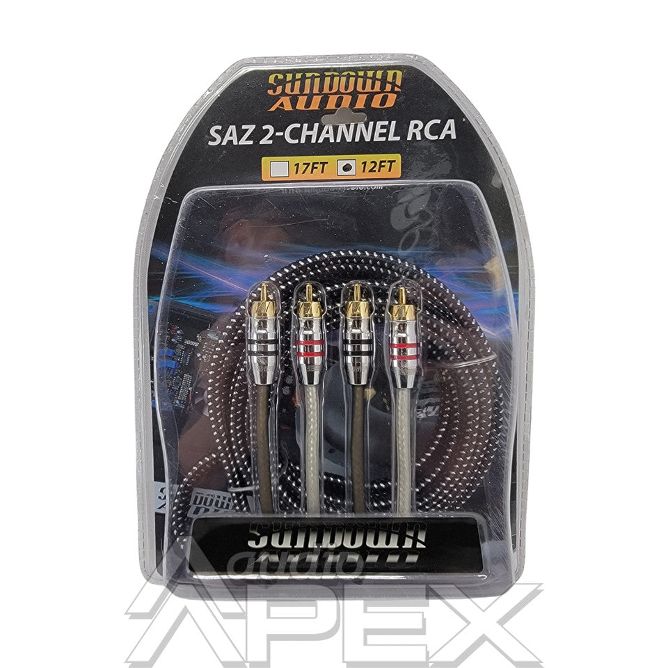 Sundown Audio 12 ft. 2 Channel High Quality RCA Interconnect Cables (SAZ Series)