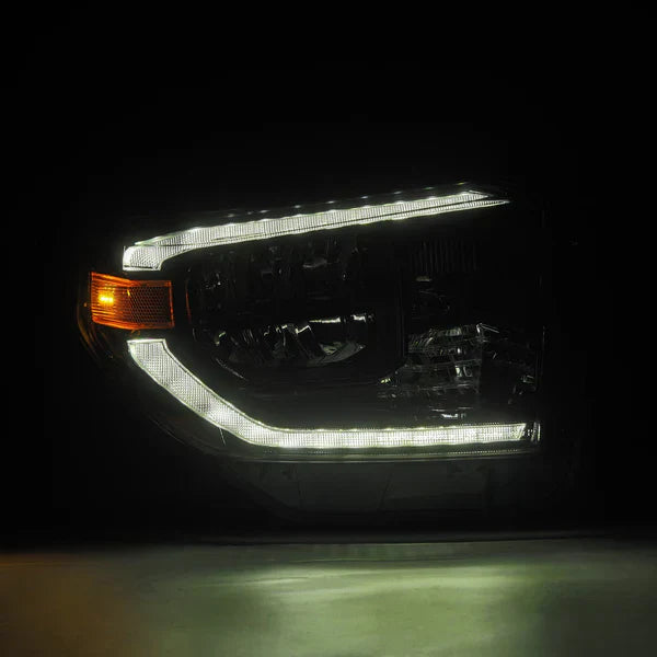 AlphaRex 14-21 Toyota Tundra MK II LUXX-Series LED Crystal Headlights Alpha-Black