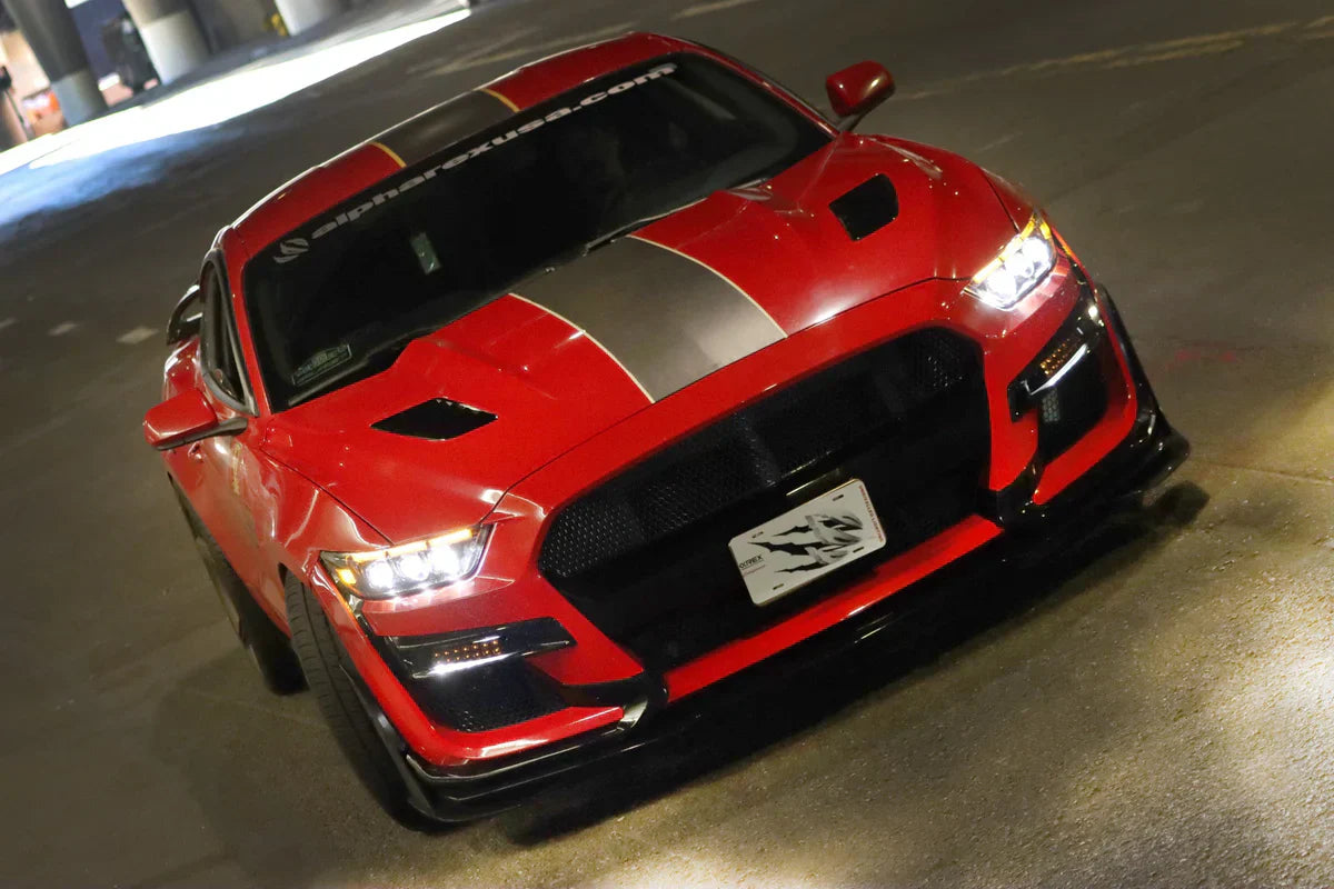 AlphaRex 15-17 Ford Mustang/18-20 Mustang Shelby GT350/GT500 MK II NOVA-Series LED Projector Headlights Alpha-Black