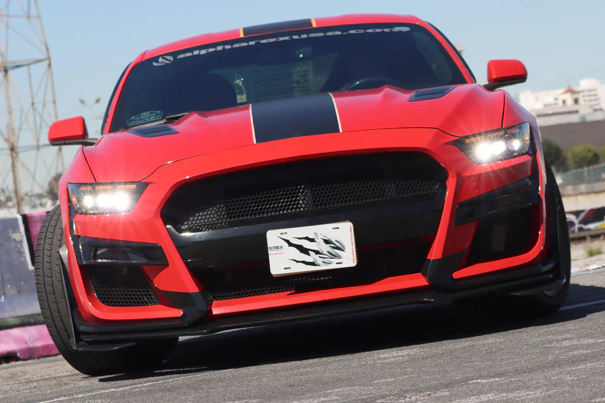 AlphaRex 15-17 Ford Mustang/18-20 Mustang Shelby GT350/GT500 MK II NOVA-Series LED Projector Headlights Alpha-Black