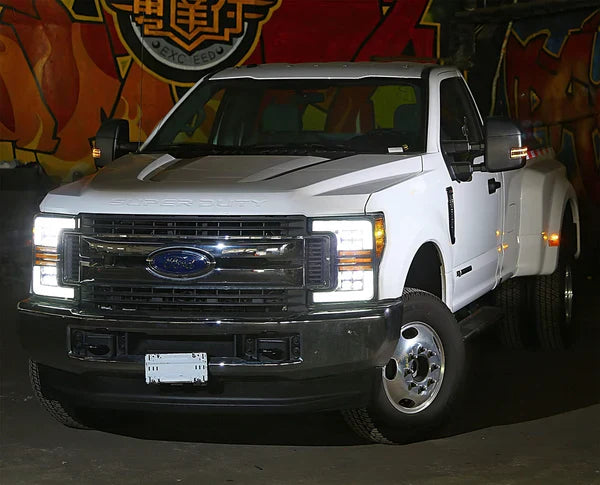 AlphaRex 17-19 Ford Super Duty NOVA-Series LED Projector Headlights Black