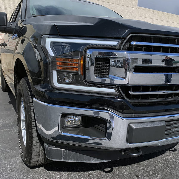 AlphaRex 18-20 Ford F150 LUXX-Series LED Projector Headlights Jet Black