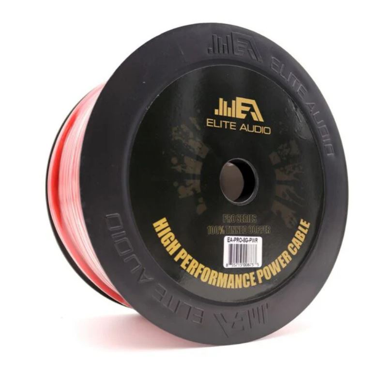 Elite Audio EA-PRO-8G-PWR 100% OFC Tinned Copper 8 Gauge Power Wire 250ft | True Gauge | Elite Audio