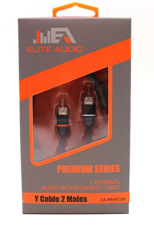 Elite Audio EA-PRMY2M RCA Y-Adapter Cable | 2 Male to 1 Female | 100% OFC Copper | Premium Audio Splitter