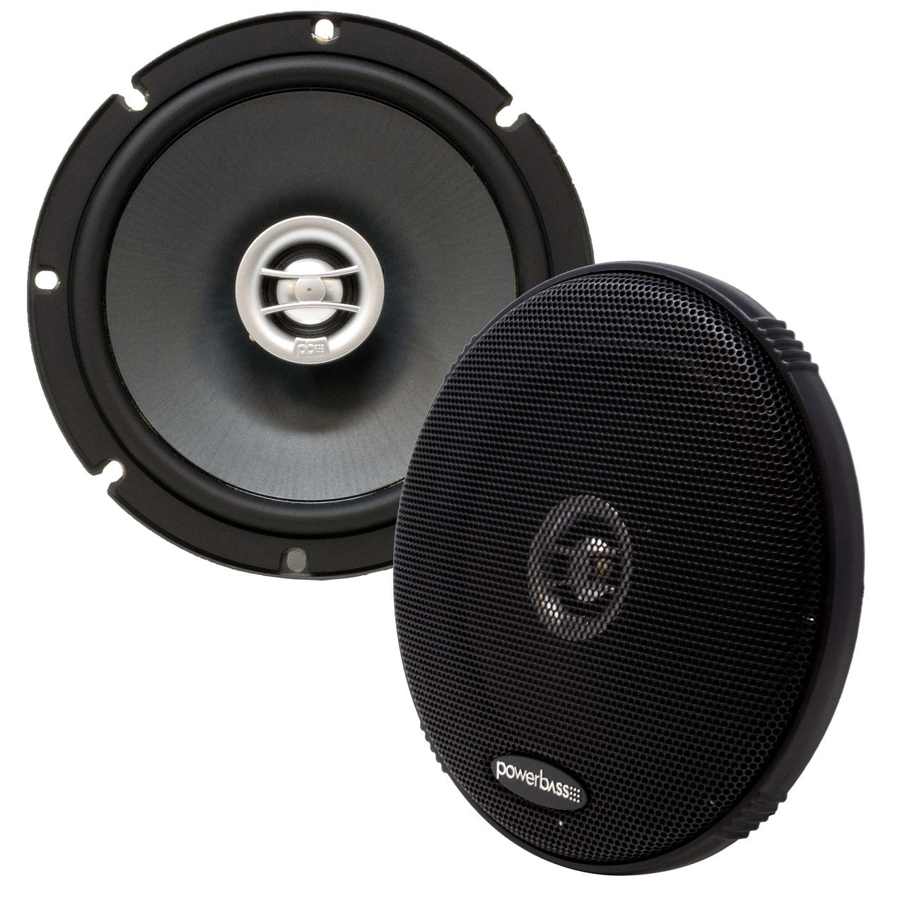 PowerBass OE-652 6.5” OEM Replacement Speakers – 2-Ohm Full-Range Coaxial Car Speakers (Pair)