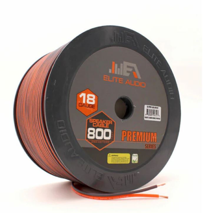 Elite Audio 800ft 18 Gauge CCA Speaker Wire – Premium Cable for Car Audio Systems