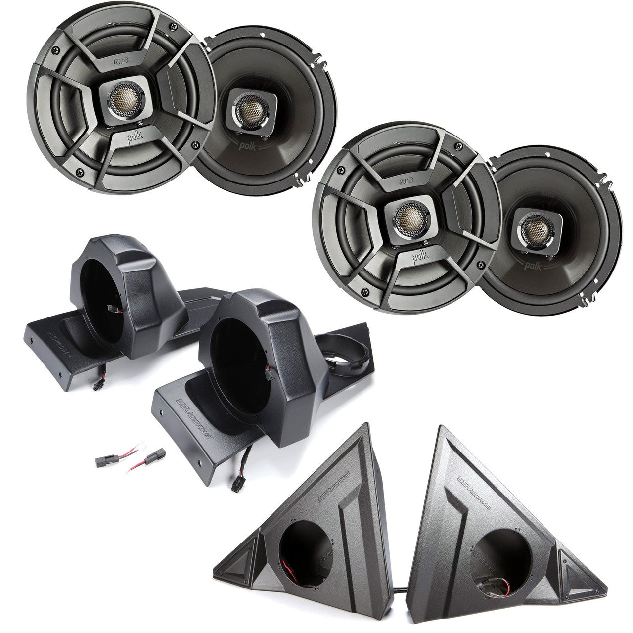 SSV Works For Polaris Slingshot Front and Rear Speaker Pods + Polk DB652 6.5