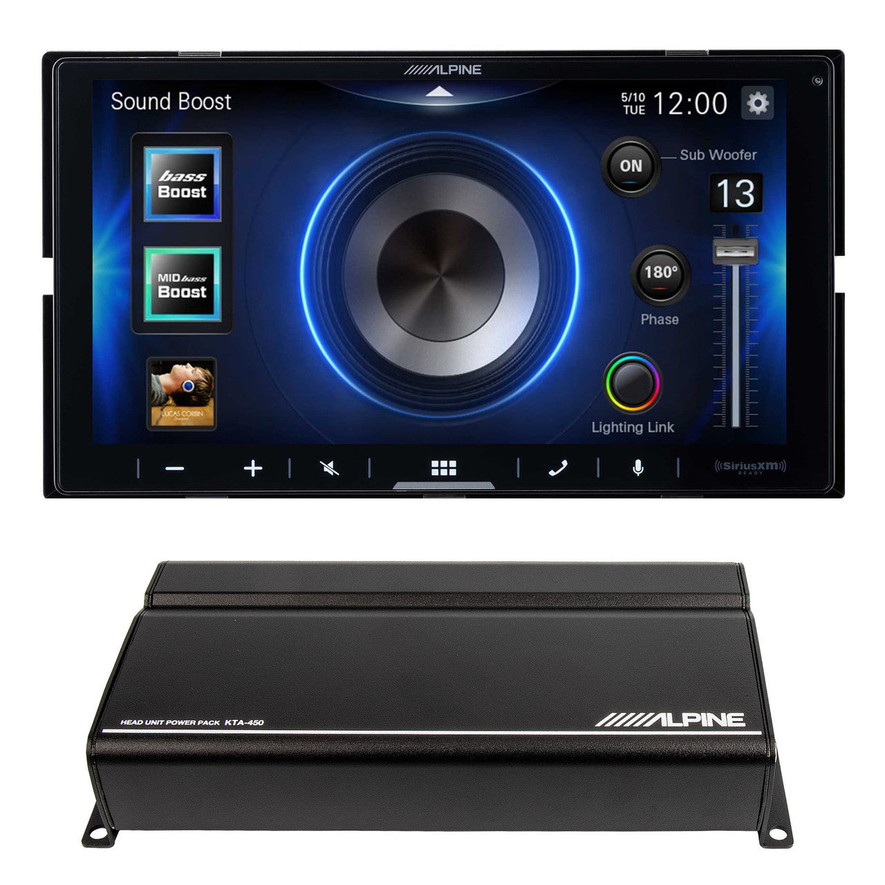 Alpine iLX-W670 Receiver with Apple CarPlay and Android Auto Includes KTA-450 4-Channel Power Pack Amplifier