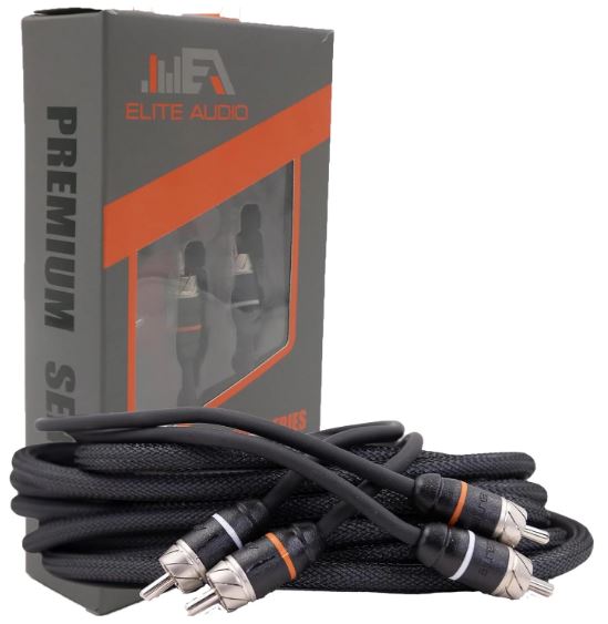 Elite Audio 17ft RCA Cable – Premium 2-Channel Twisted Pair with Noise Reduction | Oxygen-Free Copper | Male to Male