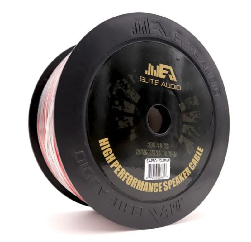 Elite Audio EA-PRO-8G-PWR(FS) 100% OFC Tinned Copper 12 Gauge Speaker Wire 200ft | True Gauge | Elite Audio