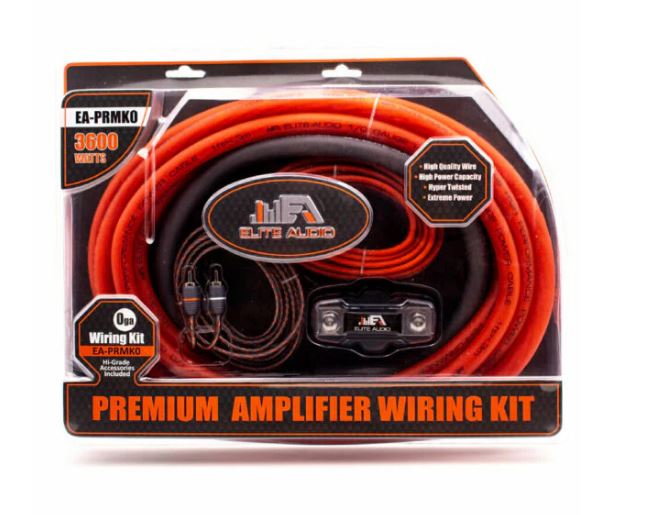 Elite Audio 0 Gauge Amp Wiring Kit – Premium CCA Complete Installation Kit for Car Amplifiers