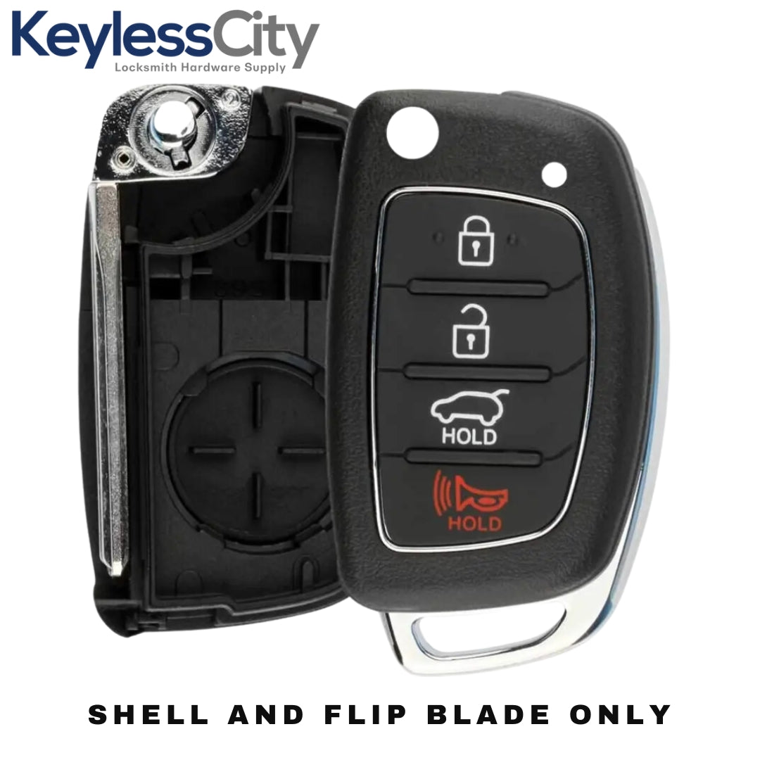 2015-2019 Hyundai Sonata 4-Button Flip Key SHELL For TQ8-RKE-4F16 / TQ8-RKE-4F25 (AFTERMARKET)