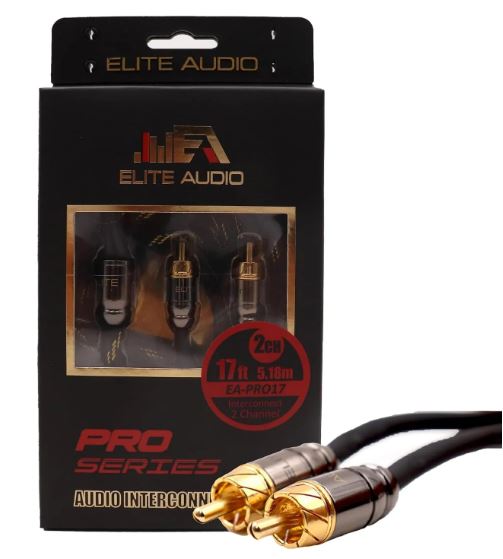 Elite Audio 15ft RCA Audio Cable – Oxygen-Free Copper, Triple Shielded, Brass Connectors