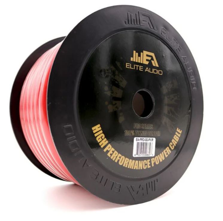 Elite Audio EA-PRO-0GPWR 100% OFC Tinned Copper 0 Gauge Power Wire 50ft | True Gauge | Elite Audio