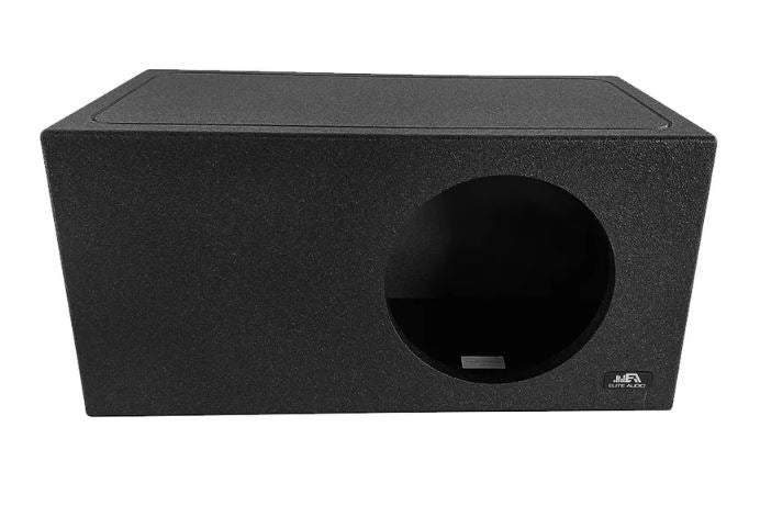 Elite Audio EBOX-BLVS10SPL Single 10” Subwoofer Enclosure - Polyurethane Bed Liner Finish, Rear Side Port for SPL Bass, 1” MDF Heavy-Duty Construction, Pro-Tuned Ports, High-Current Terminals for Superior Sound Quality