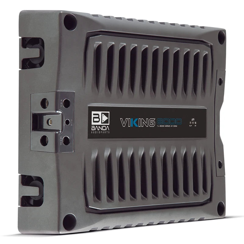 Banda 8K Watt 1-Ohm Monoblock VIKING Line Aluminum Brazilian Amplifier