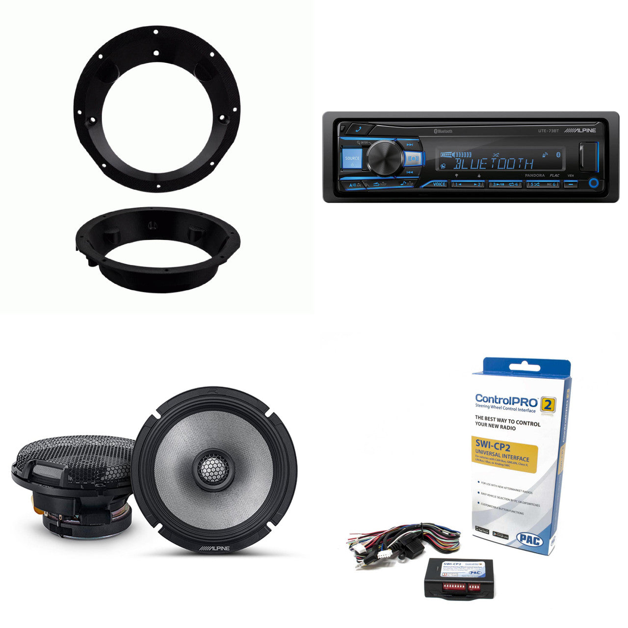Alpine UTE-73BT Bluetooth Receiver & Handle Bar Control Interface compatible with Harley 1998-2013 & 6.5