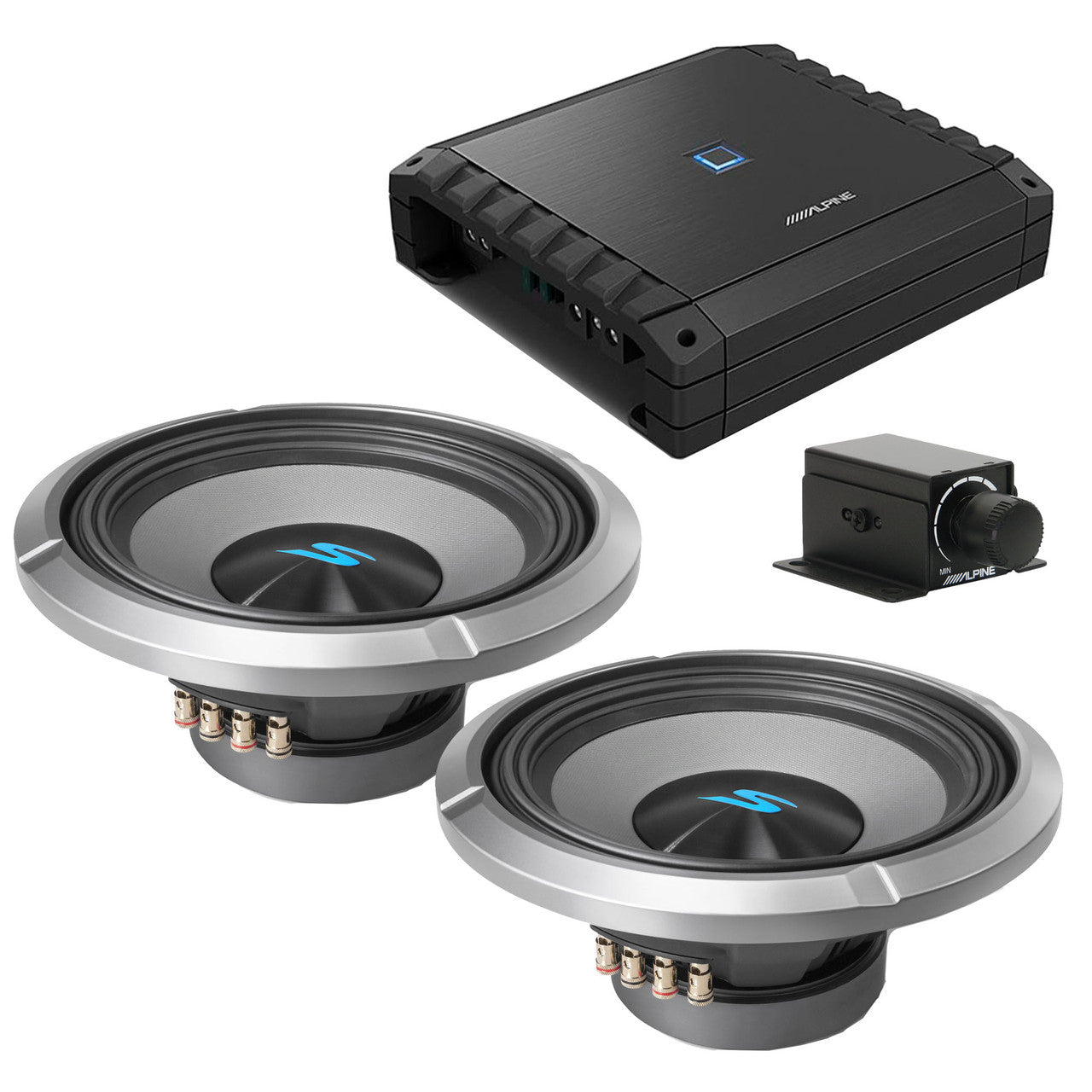 Alpine S2-A60M S-Series Class-D Amp w/ (2) S2-W12D2 12